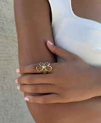Adornia Gold Flower Outline Ring