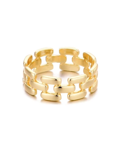 Adornia Gold Grid Pattern Band Ring