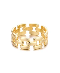 Adornia Gold Grid Pattern Band Ring