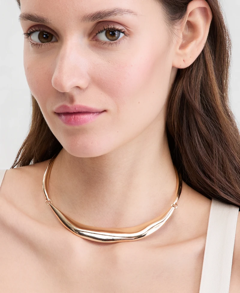 I.n.c. International Concepts Sculptural Curve Collar Necklace, 16-1/2" + 3" extender, Macy's Exclusive