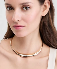 I.n.c. International Concepts Sculptural Curve Collar Necklace, 16-1/2" + 3" extender, Macy's Exclusive