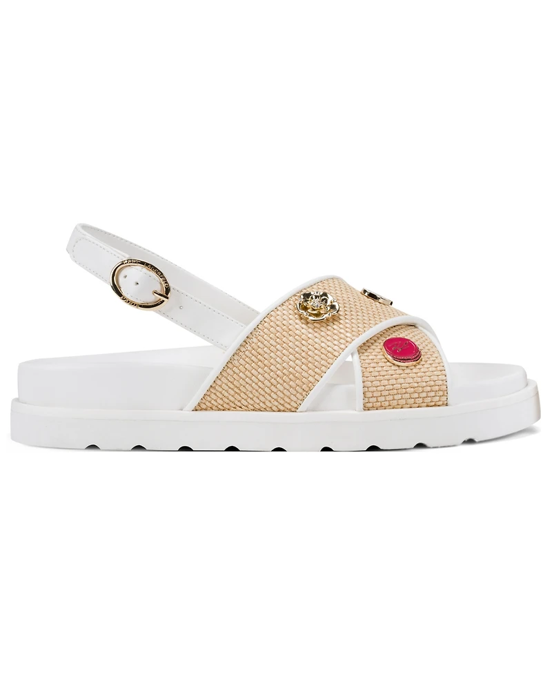 Karl Lagerfeld Paris Women's Harlan Round Toe X Band Sandals