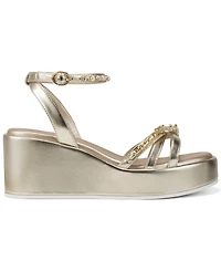 Karl Lagerfeld Paris Women's Clemons Ankle Strap Wedge Sandals