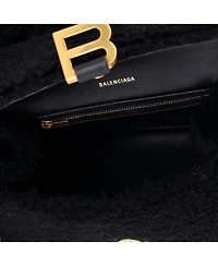 Pre-Owned Balenciaga Small Fluffy Hourglass Top Handle Bag Faux Fur