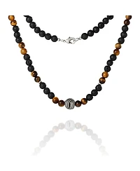Lucky Brand Men s Lava Rock & Tiger Eye Beaded Necklace, 22''