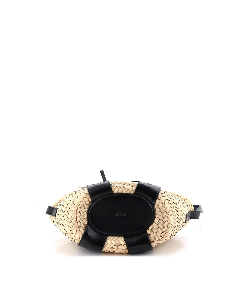 Pre-Owned Chloe Medium Sense Basket Tote Raffia with Leather