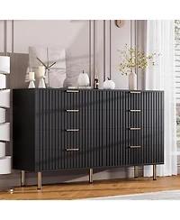 gaomon 8 Drawer Dresser for Bedroom, Fluted Dresser with Large Drawers and Sturdy Legs Support, Dressers & Chests of Drawers for Bedroom