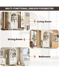 gaomon Arched Bookcase with Doors