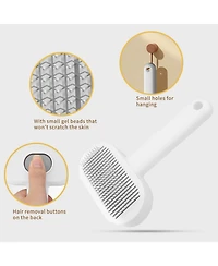 Aostirmotor Pet Grooming Brush for Dogs & Cats, Detangling Shedding Tool with Ergonomic Handle
