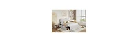 gaomon Full Bed Frame with Storage Headboard, Kids 2 Drawers, Boucle Upholstered Platform Bookcase, No Box Spring Needed, Easy