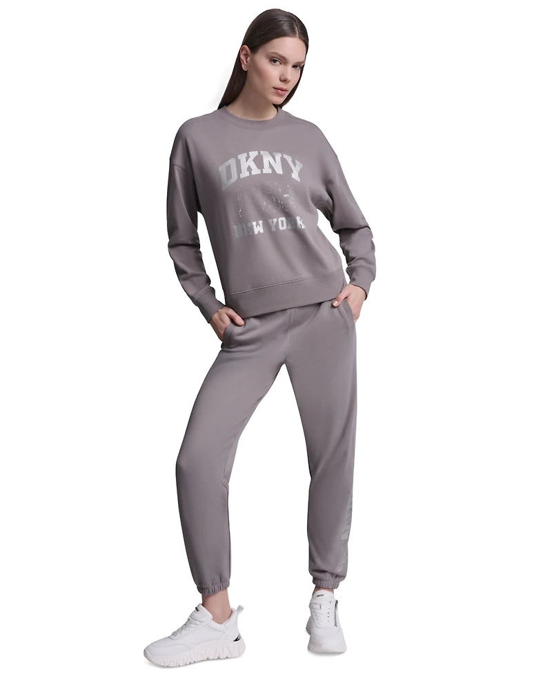 Dkny Sport Women's Crew Neck Pull-On Sweatshirt