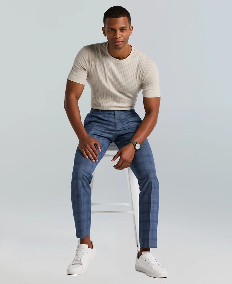 Perry Ellis Portfolio Men's Slim-Fit Gripper Waist Dress Pants