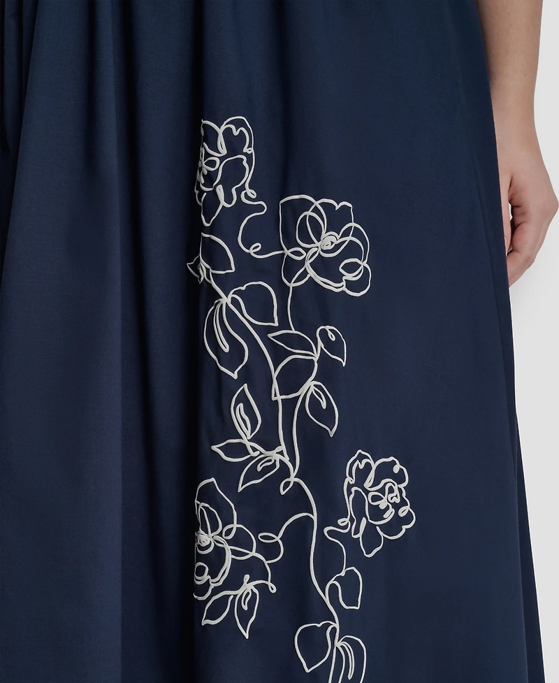 Dkny Plus Jewel Neck Midi Dress