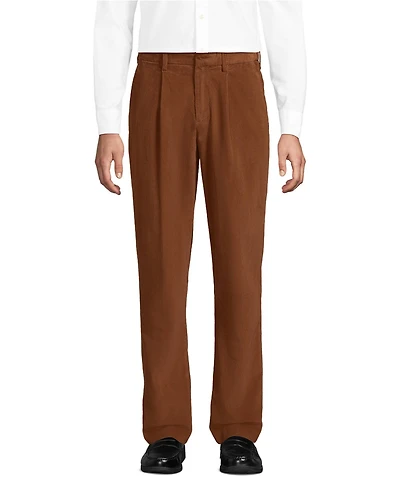 Lands' End Men's Corduroy Comfort Waist Classic Fit Pleated Front Pant