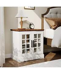 gaomon 24" Farmhouse Nightstand with Charging Station