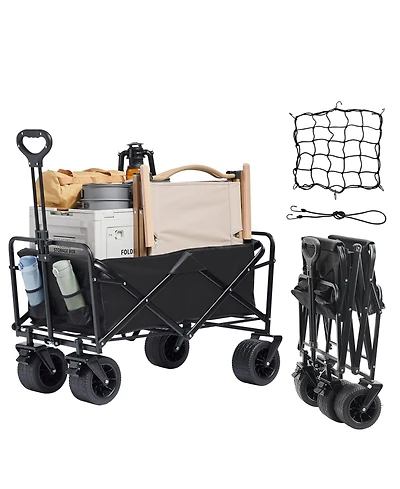All-Terrain Folding Wagon with 5-inch Wheels & Compact Storage