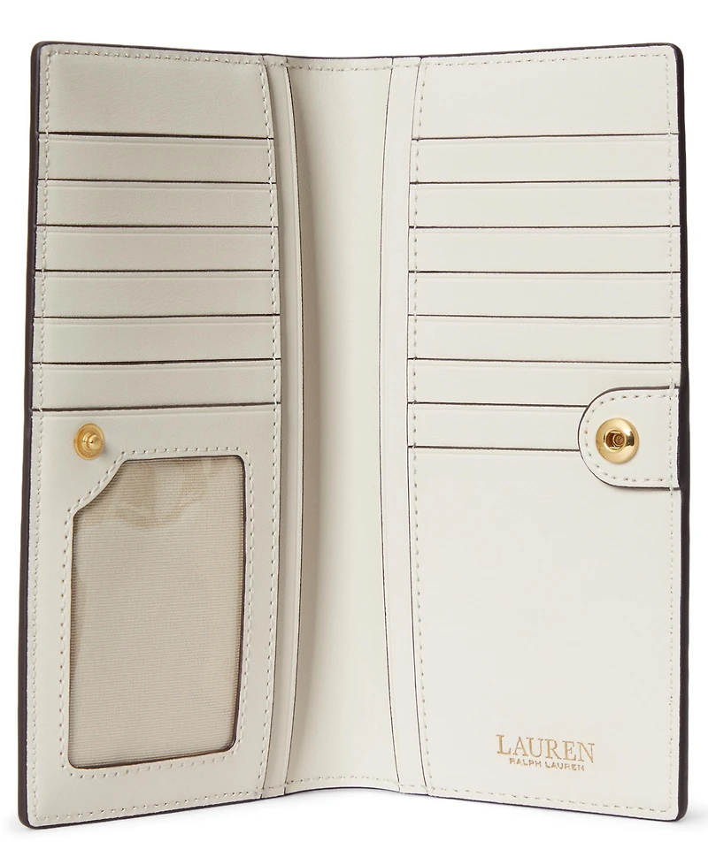 Lauren Ralph Crosshatch Leather Slim Snapped-Closure Wallet