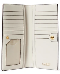 Lauren Ralph Crosshatch Leather Slim Snapped-Closure Wallet