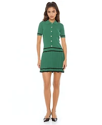 Alexia Admor Women's Lucinda Fully Knit Collared Short Sleeve Dress