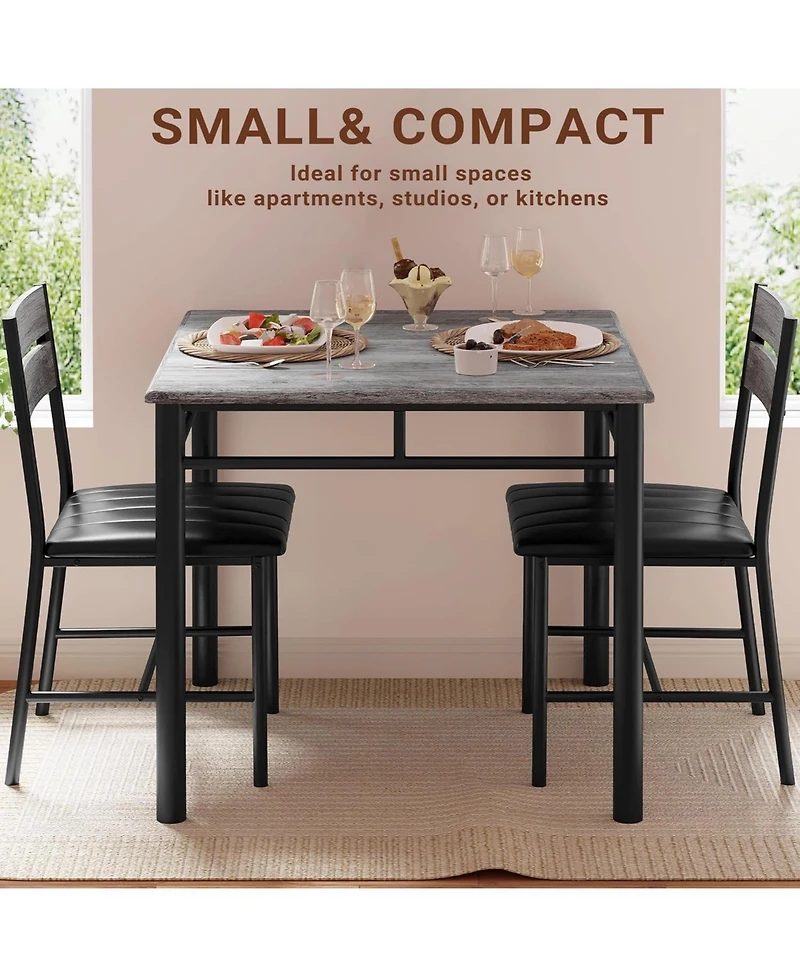 Ironck 29.1" W Dining Table Set for 2