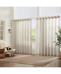 Elrene Home Fashions Carmen Sheer Extra Wide Indoor Outdoor Sheer Window Curtain