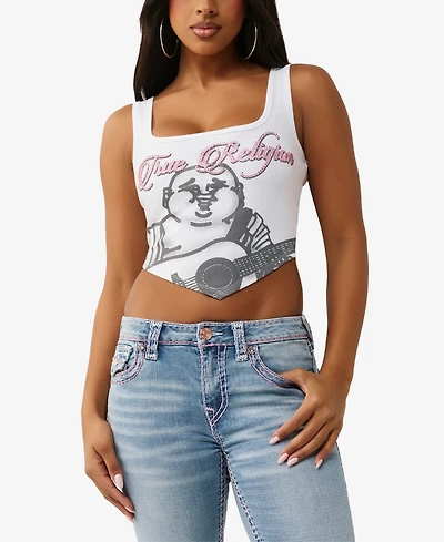 True Religion Women's Crystal Handkerchief Tank Top