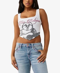 True Religion Women's Crystal Handkerchief Tank Top