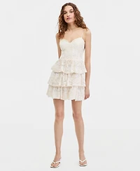 Seni & Cade Women's Sweetheart-Neck Tiered-Lace Mini Dress