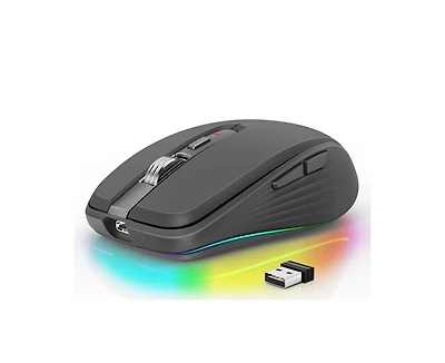 Risokeys Dual-Mode Wireless Mouse-(2.4G & Bluetooth 5.1), 2400 Dpi Adjustable, Silent Click, Type-c Rechargeable, for Office Workers