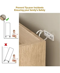 gaomon Freestanding shoe cabinet with 3 rattan doors, adjustable shelves, and 7-tier closed storage for entryway or hallway.