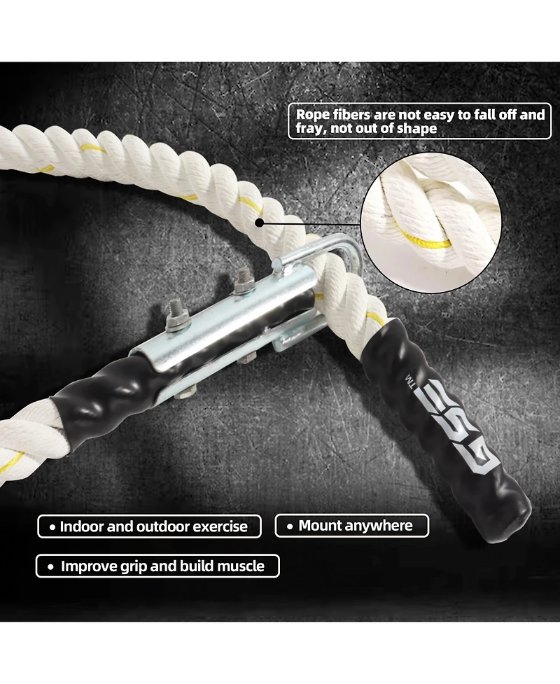 Gse Games & Sports Expert Gym Polyester Climbing Rope, 1.5" Diameter Workout Rope