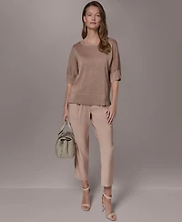 Donna Karan New York Women's Crew Neck Oversized Top