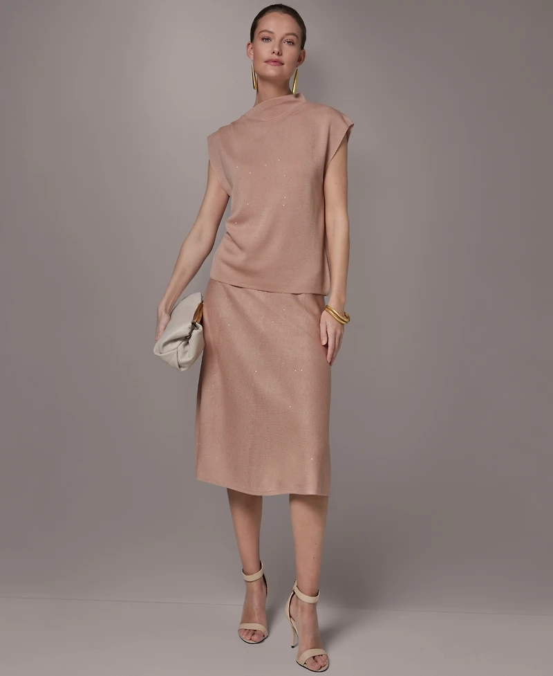 Donna Karan New York Women's Asymmetric Mock Neck Sweater