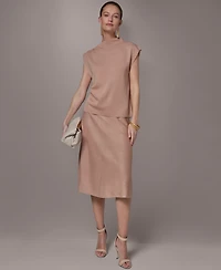 Donna Karan New York Women's Asymmetric Mock Neck Sweater