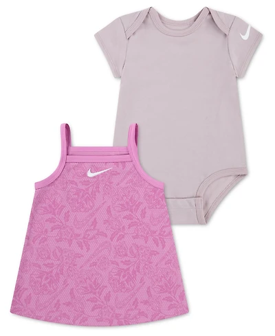 Nike Baby Girls' Short-Sleeve Bodysuit and Dress, 2-Piece Set