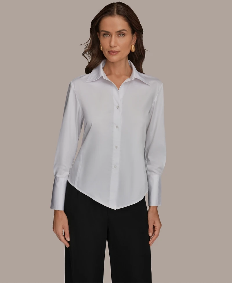 Donna Karan New York Petite Collared Neck Shirt