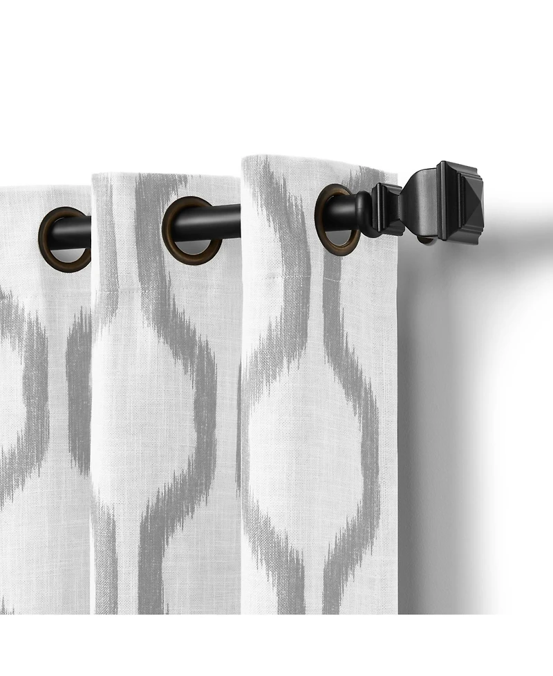 Elrene Home Fashions Renzo Ikat Geometric Linen Room Darkening Window Curtain