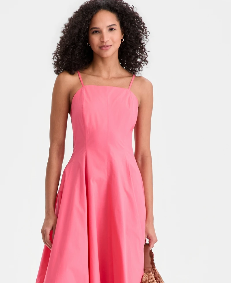 On 34th Women's Square-Neck Seamed Fit & Flare Midi Dress, Macy's Exclusive