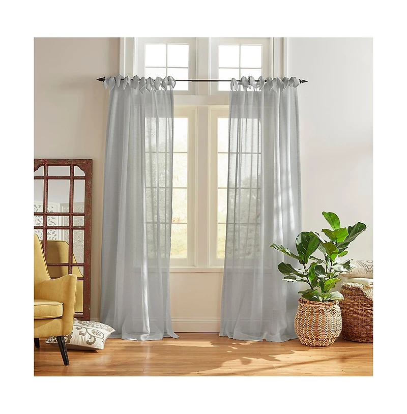 Elrene Home Fashions Vienna Tie-Top Sheer Window Curtain