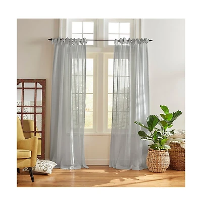 Elrene Home Fashions Vienna Tie-Top Sheer Window Curtain