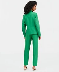 Kasper Double Button Blazer Pleated Neck Top Slim Pants