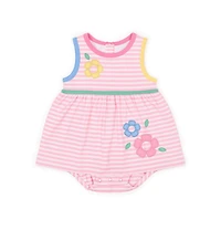 Florence Eiseman Baby Girl Stripe Knit Romper With Flowers