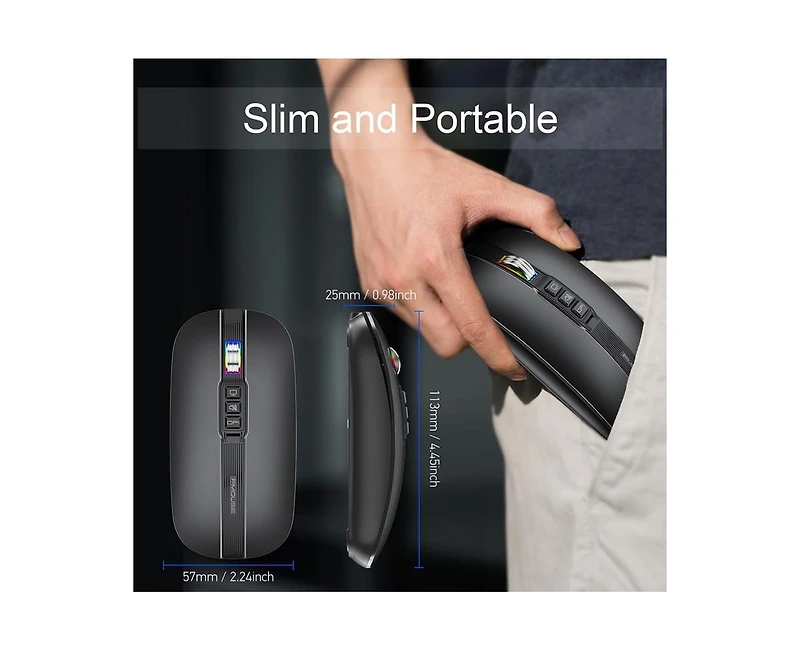 Risokeys Dual-Mode Wireless Silent Mouse