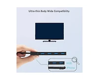 Risokeys 4-Port Usb 3.0 Hub with 5Gbps Transfer Speed, Ultra-Slim Design, Usb Splitter for Office/Gaming/Home
