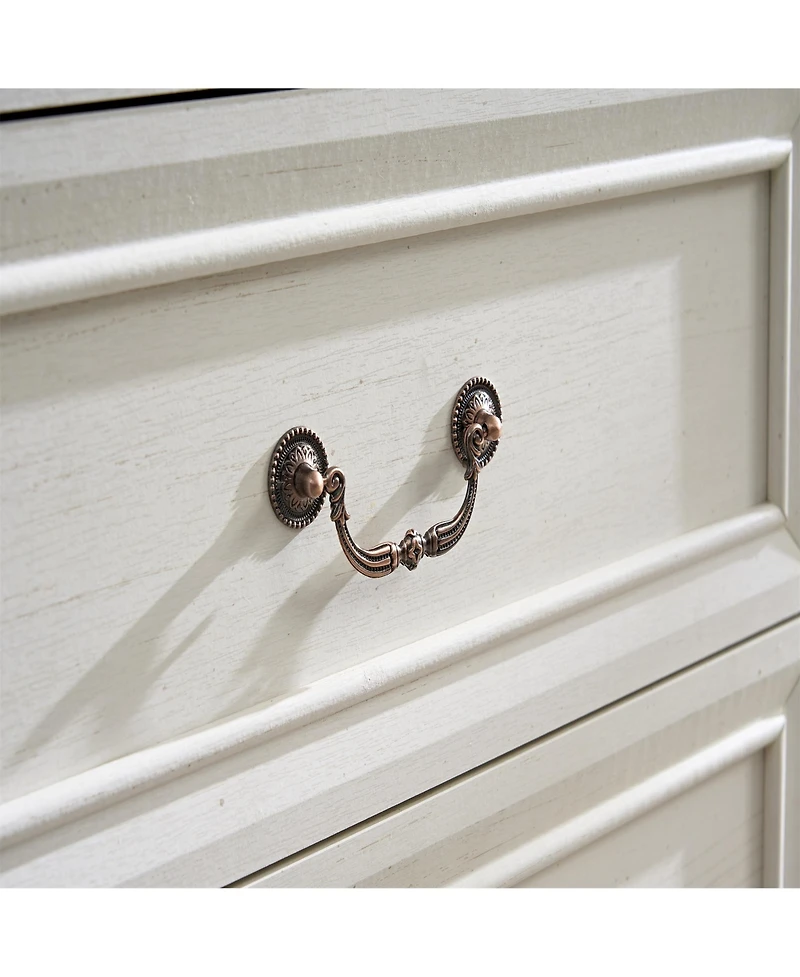 Clihome 9 Drawer Dresser Chest with Wooden Base, Wooden Rustic Rustic Chest of Drawers, Storage Dresser