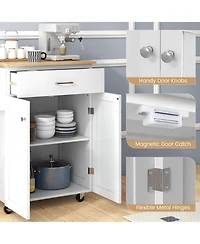 Volenca Rolling Kitchen Island Cart with Spice Rack and Adjustable Shelf, Storage Organizer