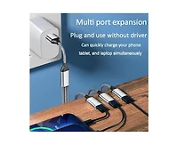 Risokeys 1-to-3 Usb 2.0 Splitter, Otg Function, Plug & Play Multi-Port Adapter for Car/Laptop/PS5, Ideal for Gamers, Car Owners