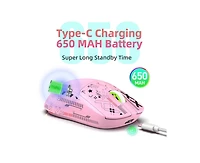 Risokeys Tri-Mode Wireless Gaming Mouse, Graffiti Design, 3600 Dpi Adjustable, Silent Click, 650mAh Rechargeable, Wired+2.4G+BT5.3