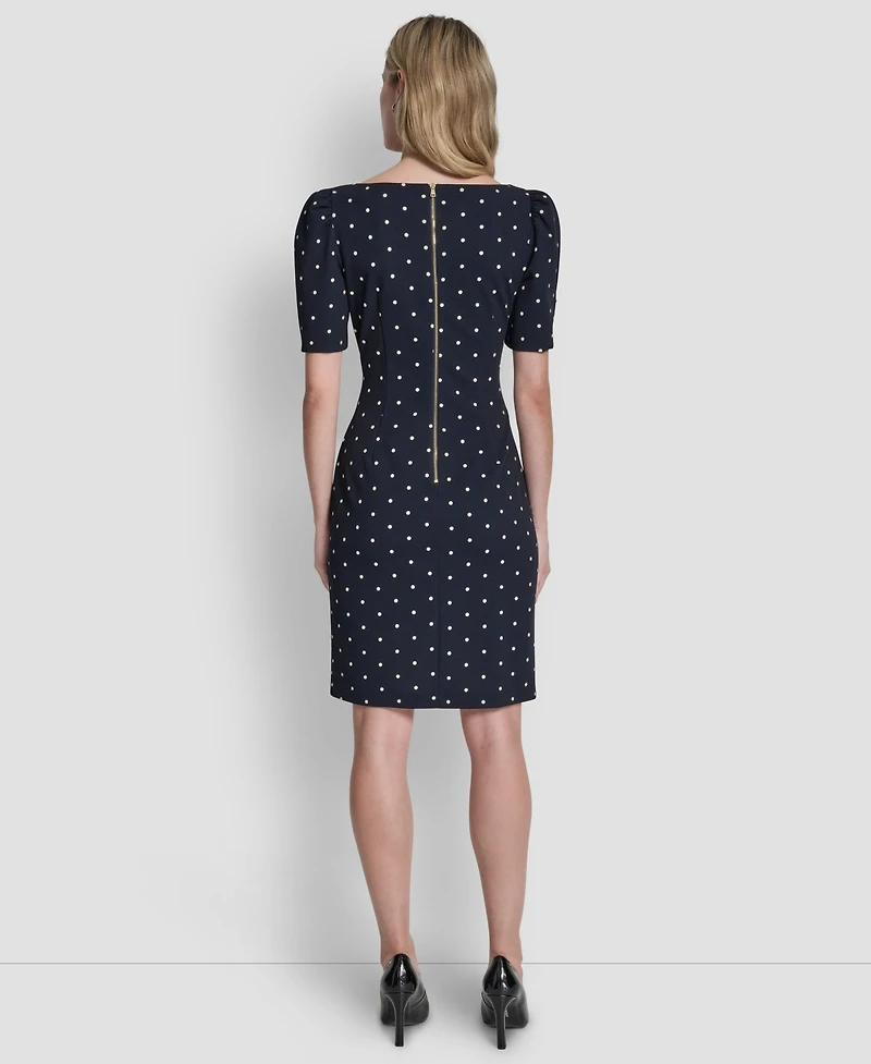 Dkny Women's Short-Sleeve Jewel Neck Dress