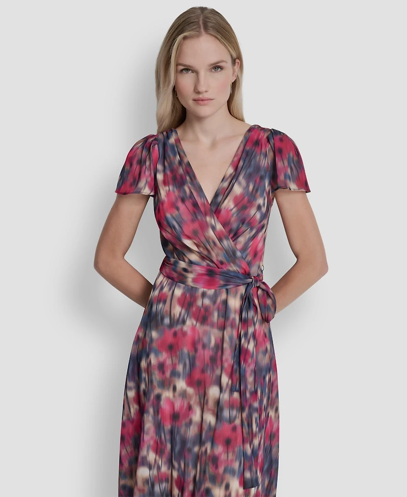 Dkny Women's Flutter Short-Sleeve Midi Dress